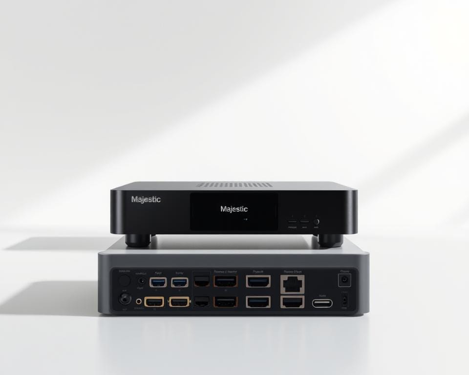 A high-resolution photograph of the Compatibilité Majestic IPTV device, showcased against a clean and modern background. The device is prominently displayed in the center, with a focus on its sleek, minimalist design and the various connection ports and interfaces. The lighting is soft and directional, highlighting the device's textures and contours. The angle is slightly elevated, providing a balanced and aesthetically pleasing composition. The overall mood is professional, elegant, and conveys the versatility and compatibility of the IPTV service with different devices and systems. A high-resolution photograph of the Compatibilité Majestic IPTV device, showcased against a clean and modern background. The device is prominently displayed in the center, with a focus on its sleek, minimalist design and the various connection ports and interfaces. The lighting is soft and directional, highlighting the device's textures and contours. The angle is slightly elevated, providing a balanced and aesthetically pleasing composition. The overall mood is professional, elegant, and conveys the versatility and compatibility of the IPTV service with different devices and systems.