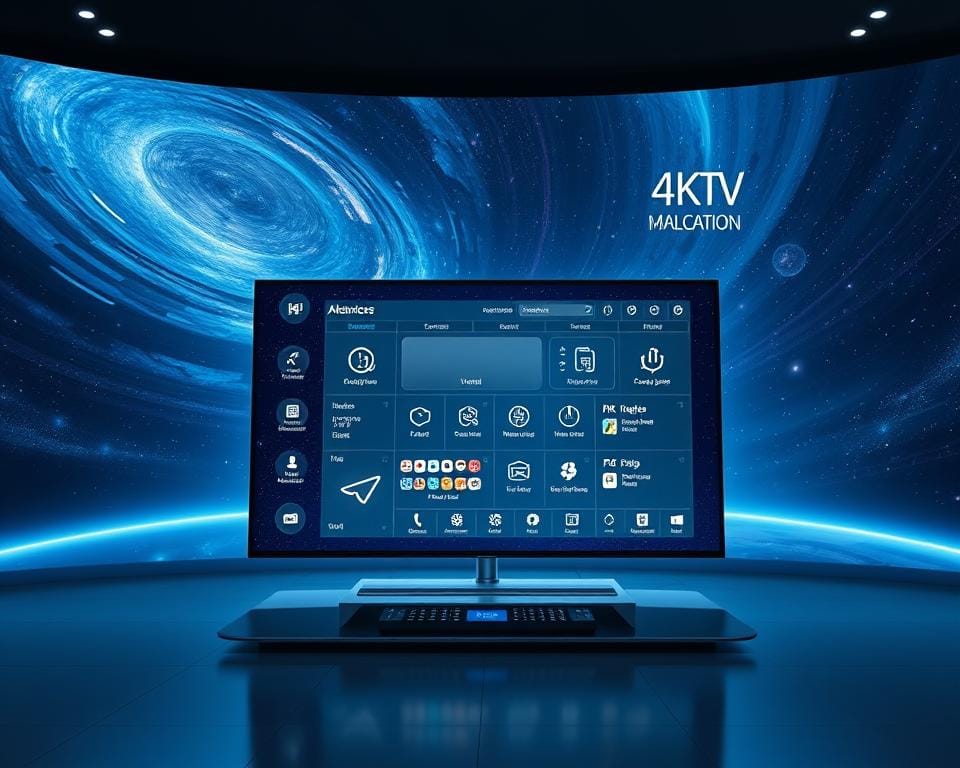 A majestic and futuristic IPTV interface, showcasing advanced features in a sleek, minimalist design. The user experience is clean and intuitive, with high-resolution graphics and a responsive layout. In the foreground, a large 4K Ultra HD television displays vivid, lifelike content, surrounded by a futuristic control panel with touch-sensitive buttons and toggles. The middle ground features a floating, holographic menu system with customizable widgets and settings. In the background, a vast, galactic landscape with swirling nebulae and twinkling stars sets the stage for this technological marvel. The lighting is a harmonious blend of cool blues and warm whites, creating a sense of high-tech sophistication. The overall mood is one of awe-inspiring innovation and seamless integration of advanced IPTV functionality. A majestic and futuristic IPTV interface, showcasing advanced features in a sleek, minimalist design. The user experience is clean and intuitive, with high-resolution graphics and a responsive layout. In the foreground, a large 4K Ultra HD television displays vivid, lifelike content, surrounded by a futuristic control panel with touch-sensitive buttons and toggles. The middle ground features a floating, holographic menu system with customizable widgets and settings. In the background, a vast, galactic landscape with swirling nebulae and twinkling stars sets the stage for this technological marvel. The lighting is a harmonious blend of cool blues and warm whites, creating a sense of high-tech sophistication. The overall mood is one of awe-inspiring innovation and seamless integration of advanced IPTV functionality.