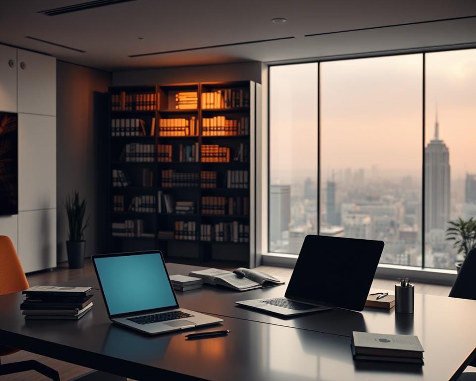 A modern, high-tech office setting with a sleek, minimalist aesthetic. In the foreground, a large desk with a laptop, tablet, and various office supplies, illuminated by warm, indirect lighting. In the middle ground, a bookshelf filled with legal tomes and regulatory documents, casting subtle shadows on the wall behind it. The background features a panoramic window overlooking the city skyline, with a hazy, atmospheric quality that suggests the weight and complexity of the legal framework governing IPTV and OTT services in France. A modern, high-tech office setting with a sleek, minimalist aesthetic. In the foreground, a large desk with a laptop, tablet, and various office supplies, illuminated by warm, indirect lighting. In the middle ground, a bookshelf filled with legal tomes and regulatory documents, casting subtle shadows on the wall behind it. The background features a panoramic window overlooking the city skyline, with a hazy, atmospheric quality that suggests the weight and complexity of the legal framework governing IPTV and OTT services in France.
