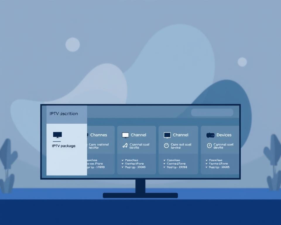 A modern, minimalist illustration showcasing various IPTV subscription options. In the foreground, a clean, simple display depicts different IPTV packages, with icons and text highlighting key features like channel counts, pricing, and device compatibility. The middle ground features abstract geometric shapes and a soft, muted color palette, conveying a sense of sophistication and technology. The background is subtly blurred, keeping the focus on the IPTV subscription information. The overall aesthetic is sleek, informative, and visually appealing, reflecting the subject matter of the article section. A modern, minimalist illustration showcasing various IPTV subscription options. In the foreground, a clean, simple display depicts different IPTV packages, with icons and text highlighting key features like channel counts, pricing, and device compatibility. The middle ground features abstract geometric shapes and a soft, muted color palette, conveying a sense of sophistication and technology. The background is subtly blurred, keeping the focus on the IPTV subscription information. The overall aesthetic is sleek, informative, and visually appealing, reflecting the subject matter of the article section.