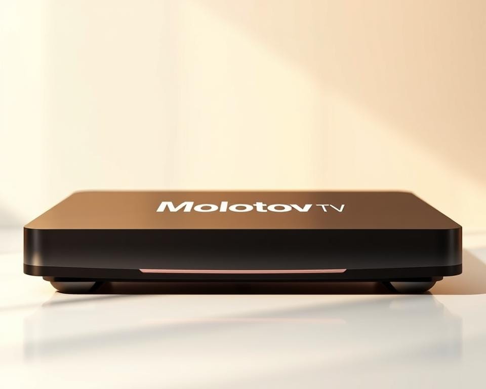 A sleek, modern TV streaming device prominently displays the Molotov TV logo against a clean, minimalist background. The device is rendered with a high-quality, photorealistic style, showcasing its elegant design and premium materials. Warm, natural lighting illuminates the scene, creating a sense of sophistication and professionalism. The device is positioned at a slight angle, hinting at its user-friendly interface and intuitive controls. The overall composition and attention to detail convey the legal, reliable, and trustworthy nature of the Molotov TV IPTV service, aligning with the article's subject and section title. A sleek, modern TV streaming device prominently displays the Molotov TV logo against a clean, minimalist background. The device is rendered with a high-quality, photorealistic style, showcasing its elegant design and premium materials. Warm, natural lighting illuminates the scene, creating a sense of sophistication and professionalism. The device is positioned at a slight angle, hinting at its user-friendly interface and intuitive controls. The overall composition and attention to detail convey the legal, reliable, and trustworthy nature of the Molotov TV IPTV service, aligning with the article's subject and section title.