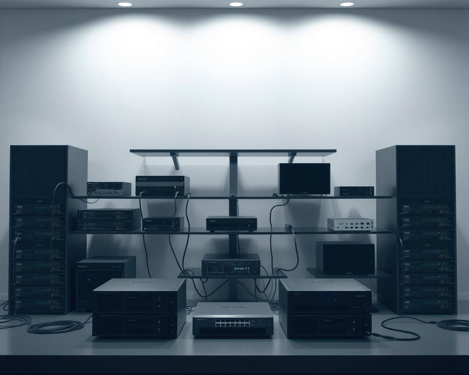 A well-organized network configuration, with servers, routers, and devices neatly arranged against a clean, minimalist backdrop. The scene is illuminated by soft, diffused lighting, creating a sense of order and efficiency. The arrangement of the components reflects a thoughtful, logical design, with clear pathways for data flow. The overall atmosphere conveys a feeling of optimization and technical mastery, perfectly suited to illustrate the "Prérequis pour utiliser Dev IPTV Pro" section. A well-organized network configuration, with servers, routers, and devices neatly arranged against a clean, minimalist backdrop. The scene is illuminated by soft, diffused lighting, creating a sense of order and efficiency. The arrangement of the components reflects a thoughtful, logical design, with clear pathways for data flow. The overall atmosphere conveys a feeling of optimization and technical mastery, perfectly suited to illustrate the "Prérequis pour utiliser Dev IPTV Pro" section.